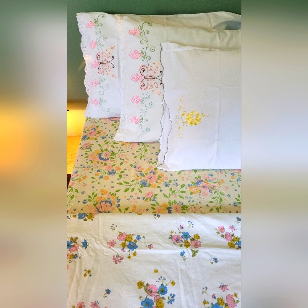 Vintage Full /Double Sz 5pc Bedding Curation
